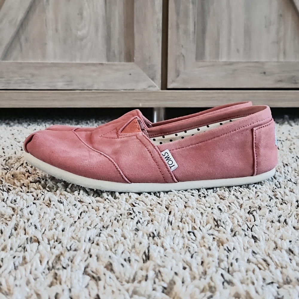 Toms Wmns Picante Red Canvas Classic Alparagata Vegan Loafers Slip-On Flats W8.5 - Picture 4 of 13